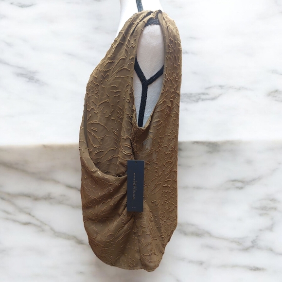 Brown Asymmetrical Wrap Tank Top - Picture 4 of 5